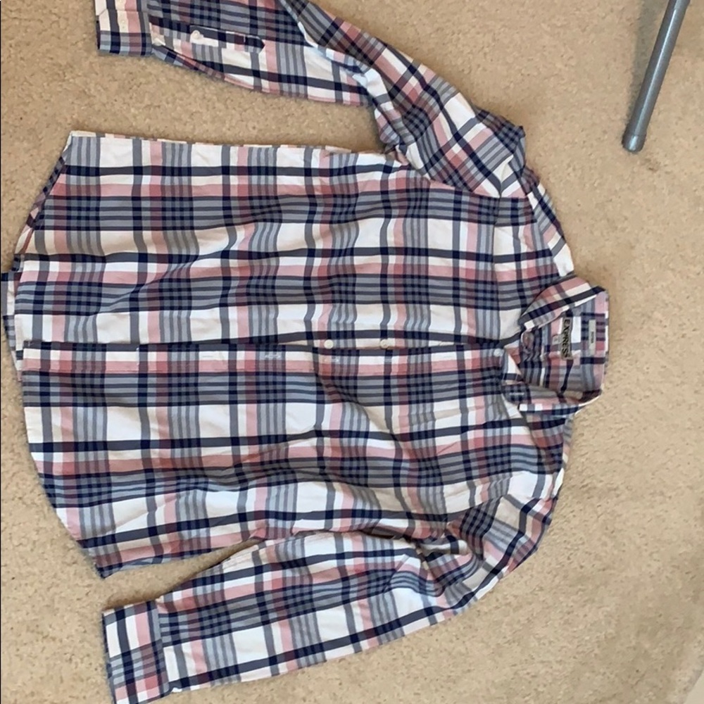 Plaid performance button up - fitted